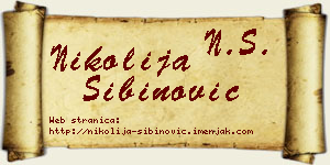 Nikolija Sibinović vizit kartica